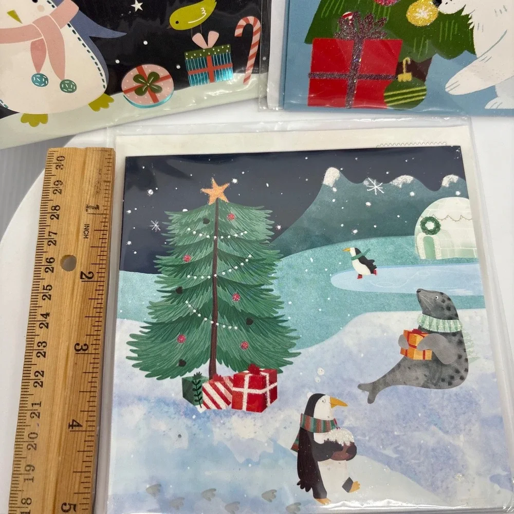 3 Treasures Pop‎ Up Arctic Animal Christmas Greeting Cards Penguin Polar Bear